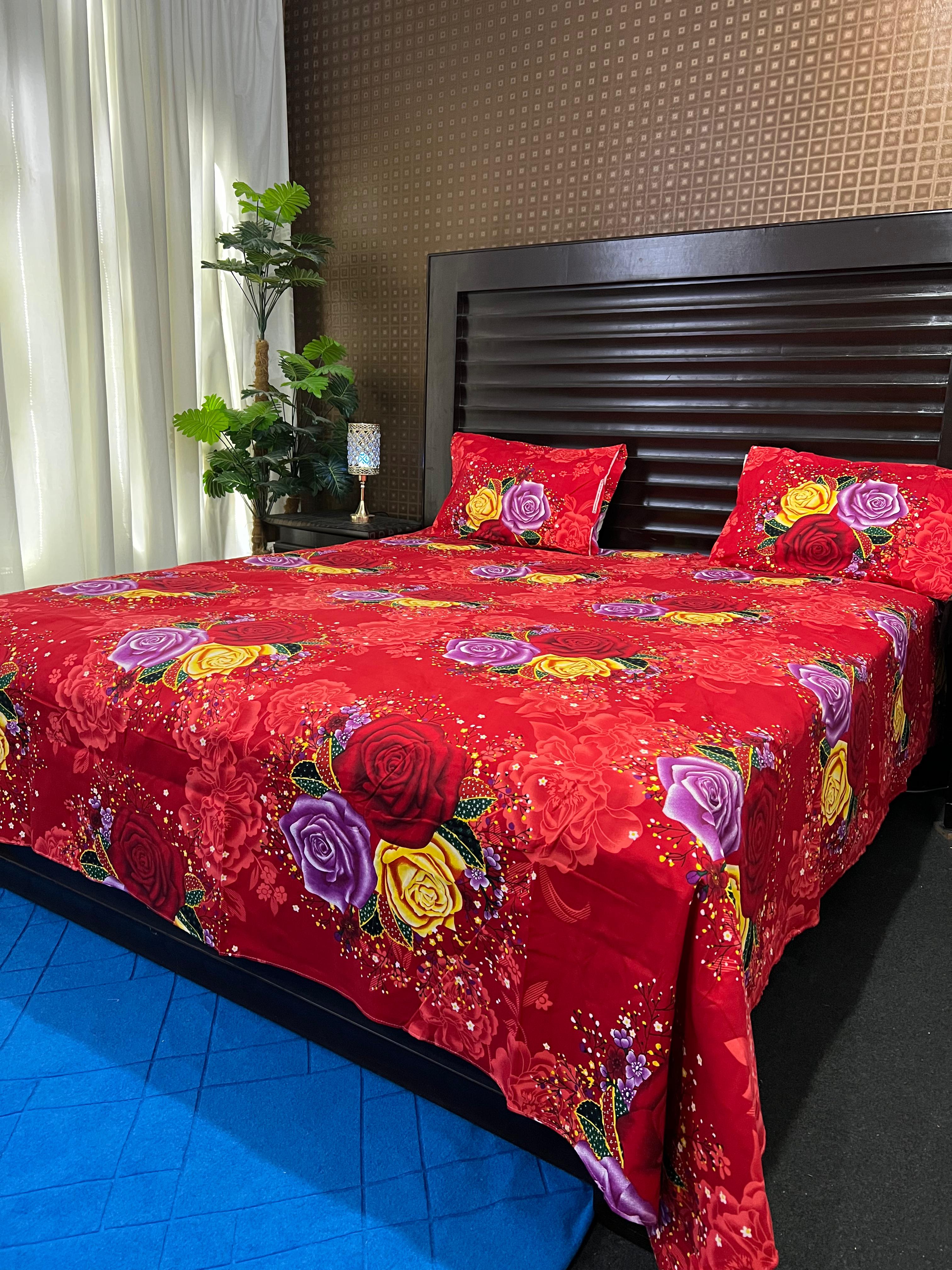 3D Crystal Bed Sheet – King Size