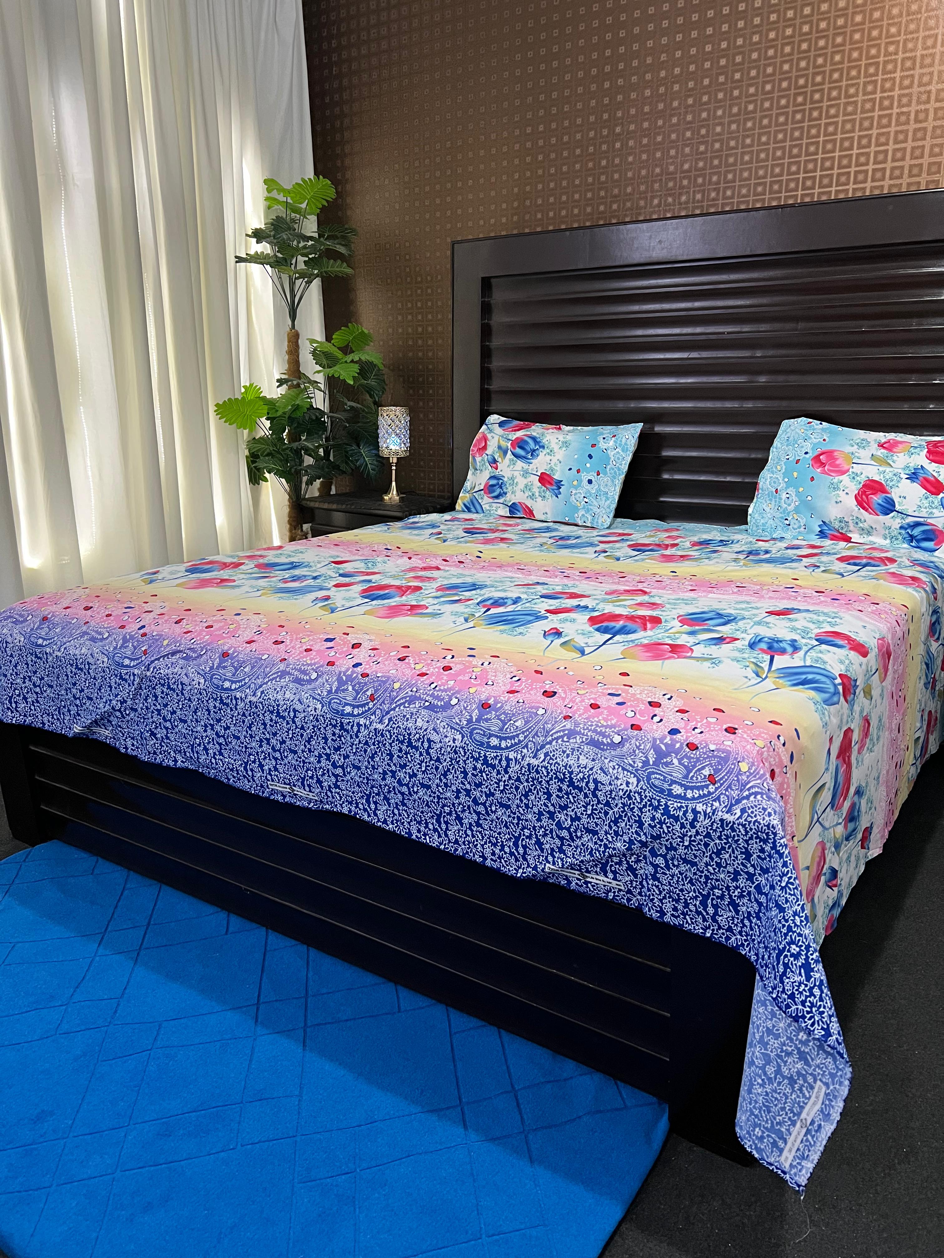 3D Crystal Bed Sheet – King Size