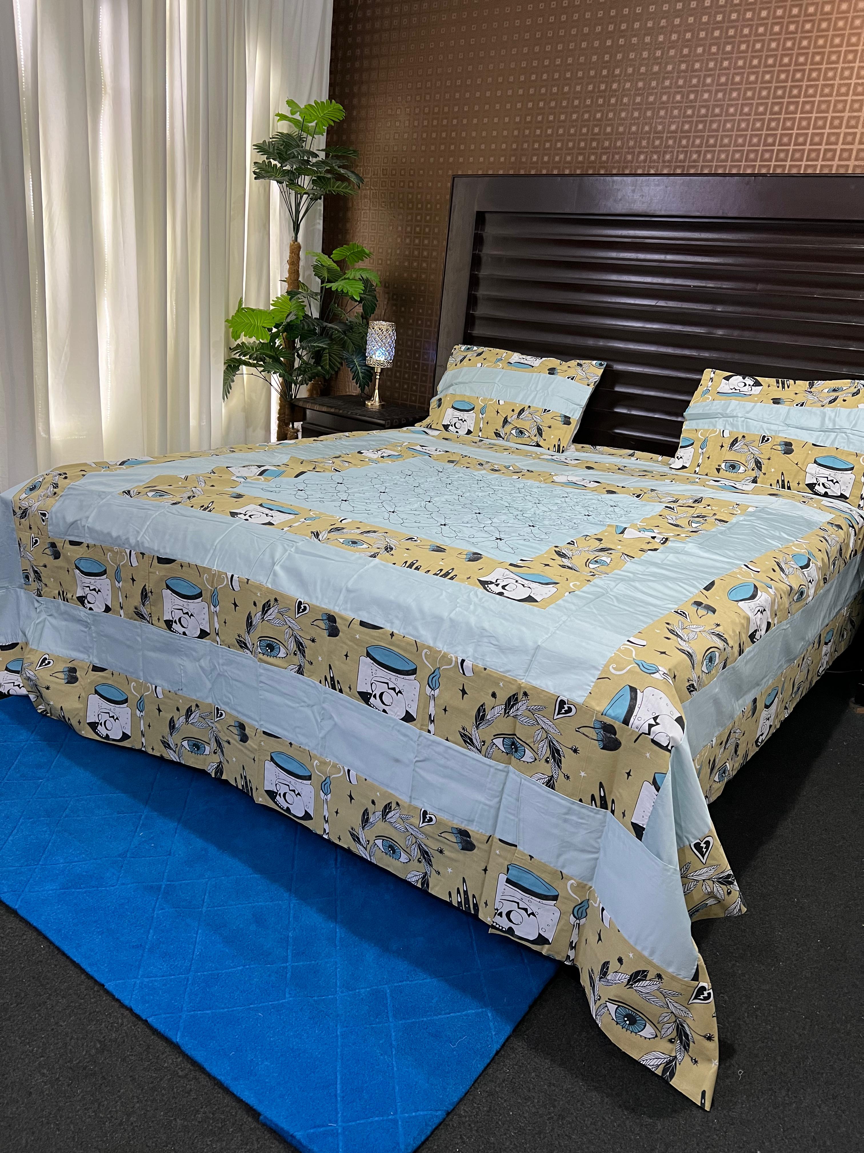 Pure Cotton Patch Work Bedsheets