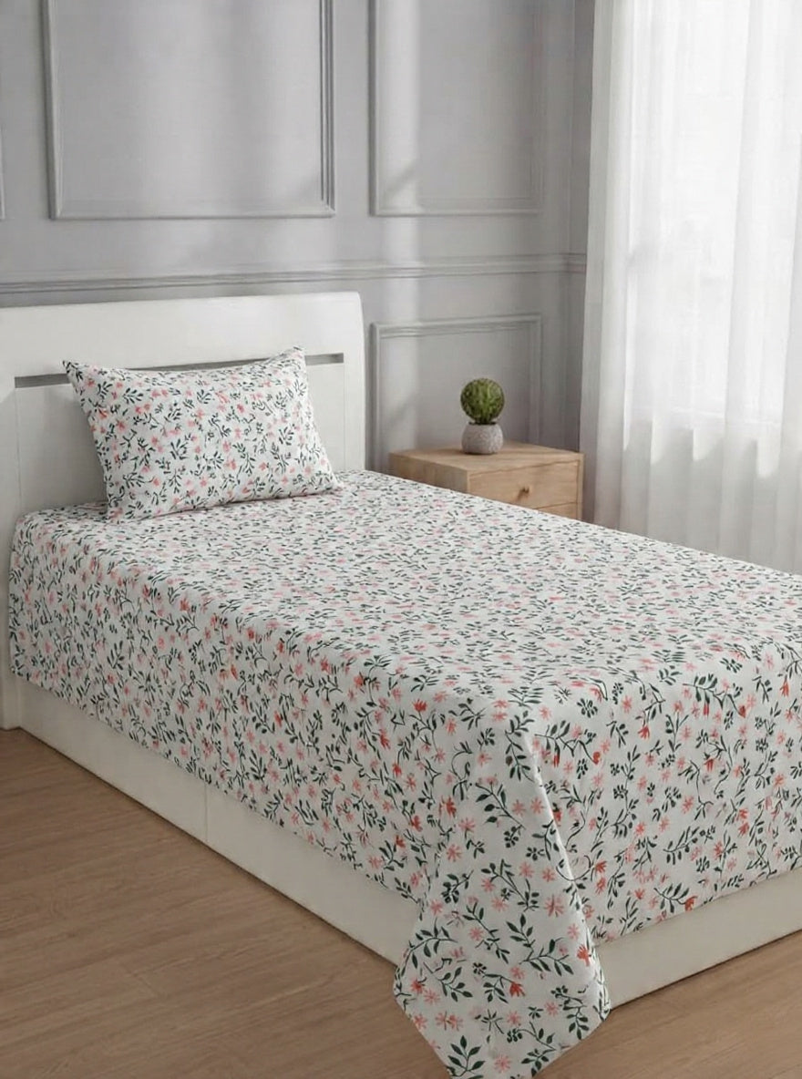 100% Pure Cotton Luxury Single Bedsheet – Soft, Breathable & Premium Quality