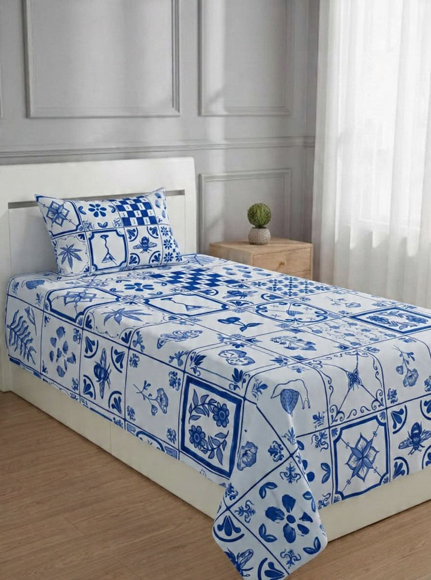 100% Pure Cotton Luxury Single Bedsheet – Soft, Breathable & Premium Quality