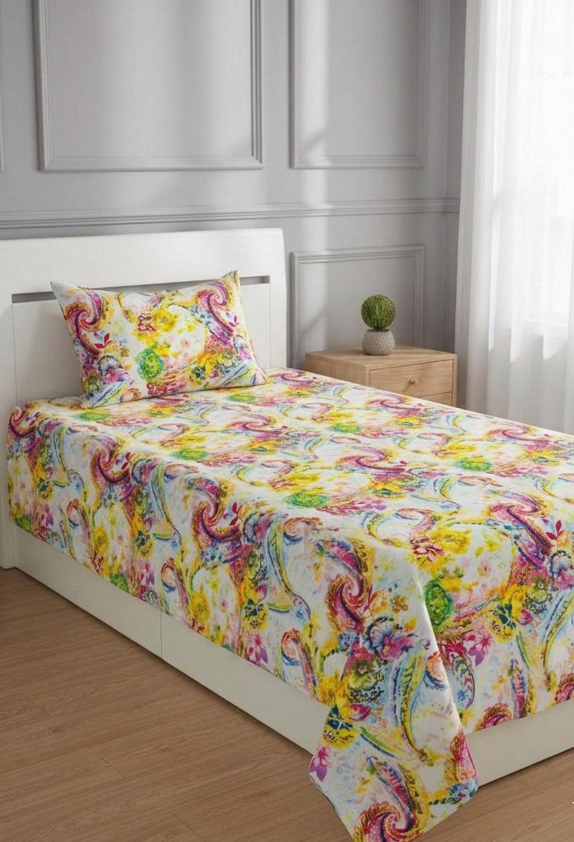 100% Pure Cotton Luxury Single Bedsheet – Soft, Breathable & Premium Quality
