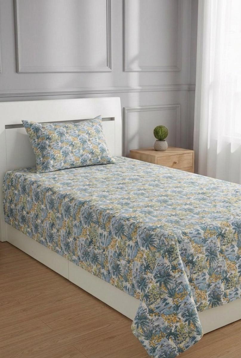 100% Pure Cotton Luxury Single Bedsheet – Soft, Breathable & Premium Quality