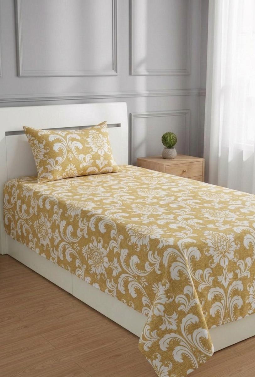 100% Pure Cotton Luxury Single Bedsheet – Soft, Breathable & Premium Quality