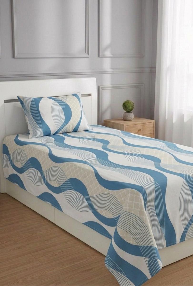 100% Pure Cotton Luxury Single Bedsheet – Soft, Breathable & Premium Quality
