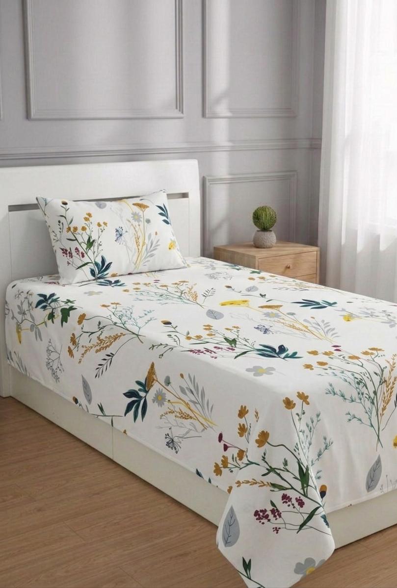 100% Pure Cotton Luxury Single Bedsheet – Soft, Breathable & Premium Quality