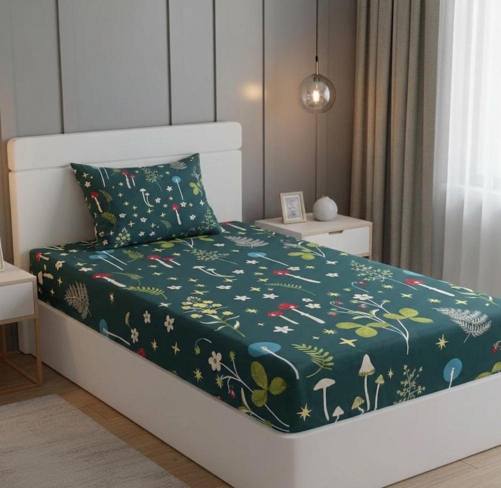 100% Pure Cotton Fitted Bed Sheet