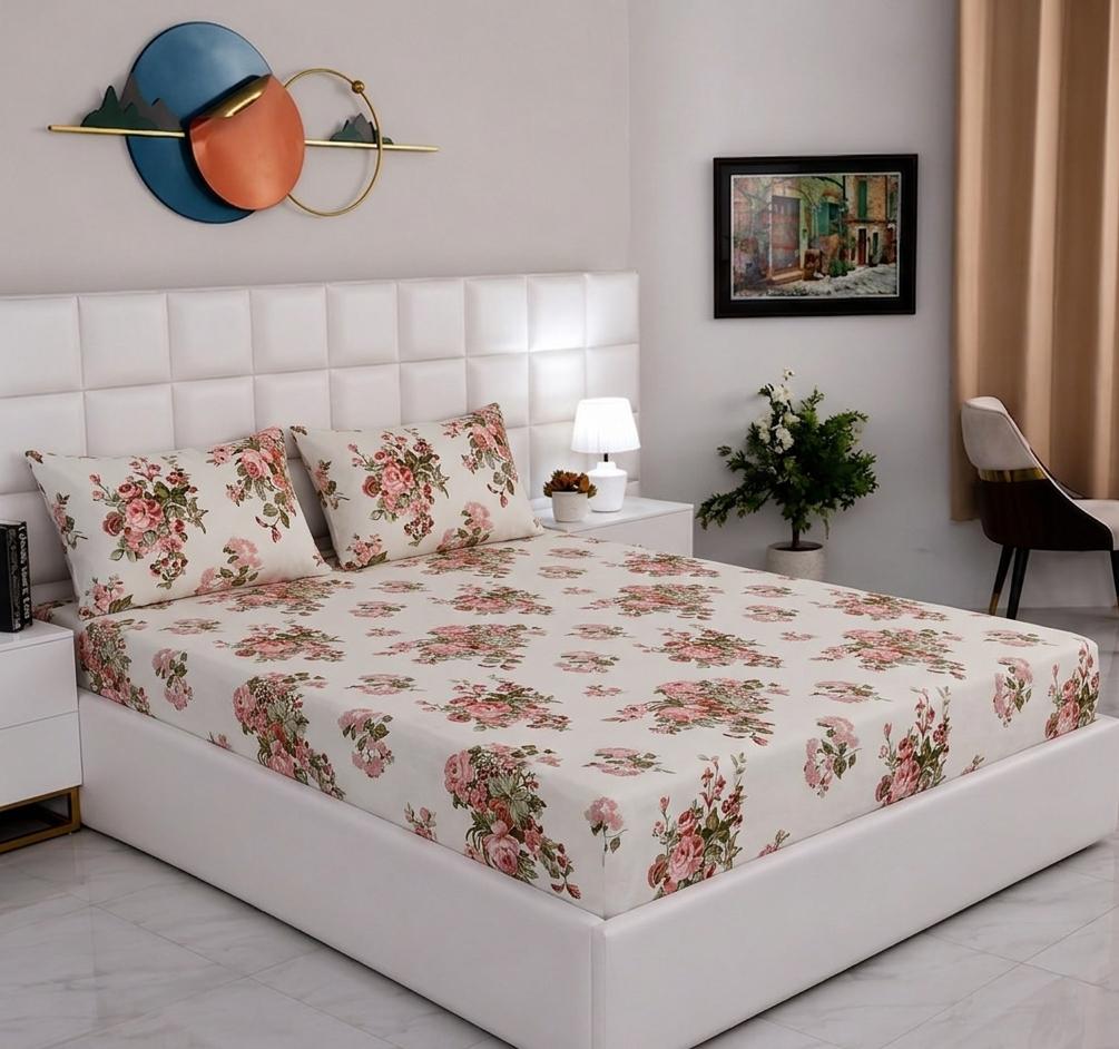 100% Pure Cotton Fitted Bed Sheet