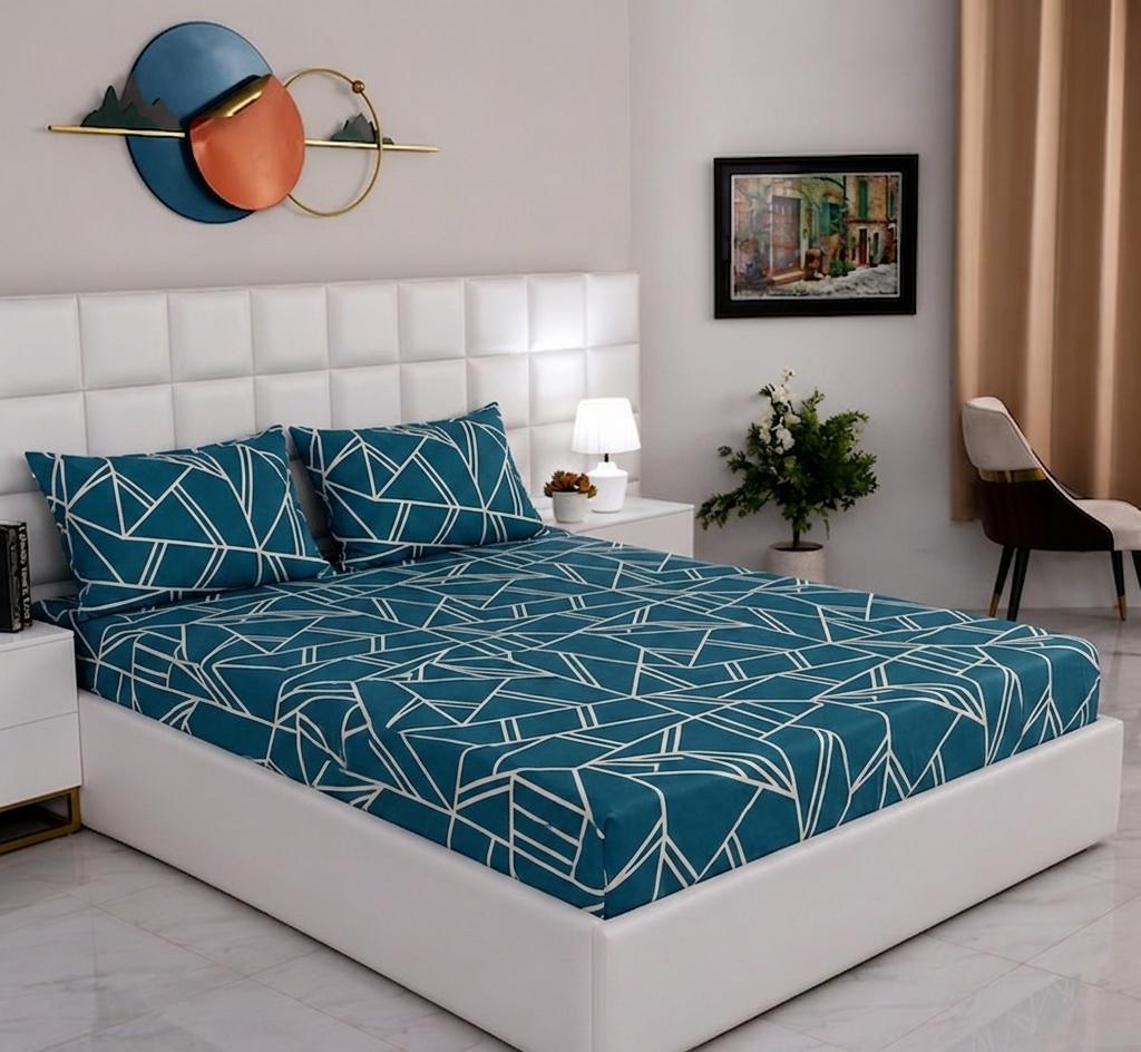 100% Pure Cotton Fitted Bed Sheet