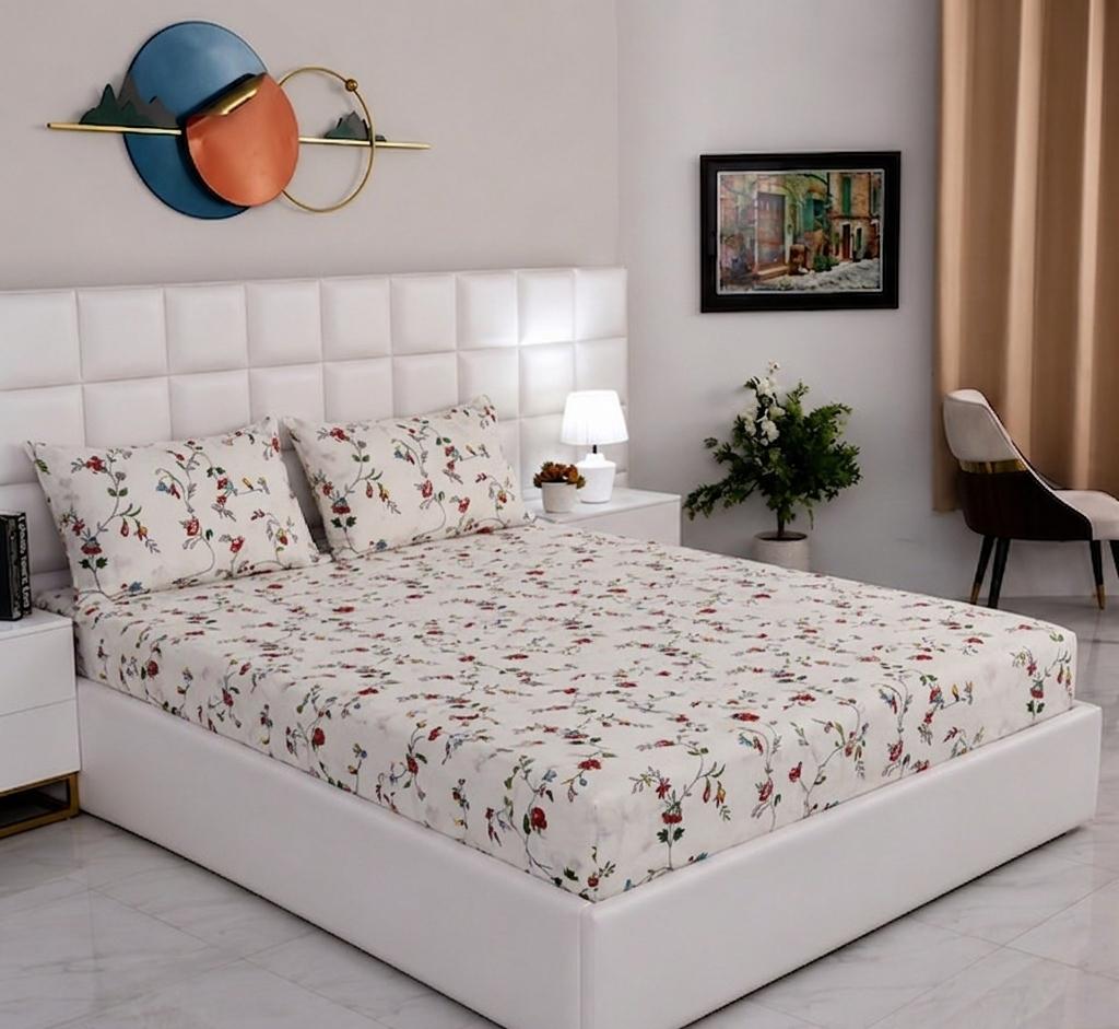 100% Pure Cotton Fitted Bed Sheet