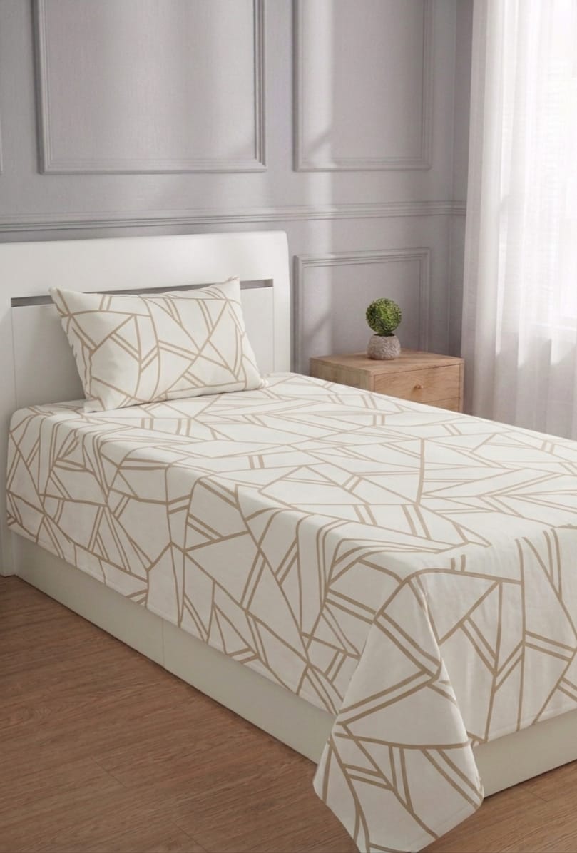 100% Pure Cotton Luxury Single Bedsheet – Soft, Breathable & Premium Quality