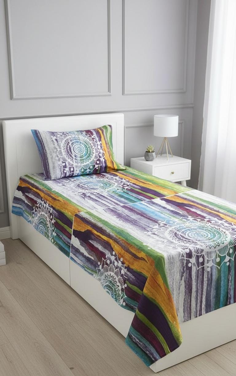 100% Pure Cotton Luxury Single Bedsheet – Soft, Breathable & Premium Quality