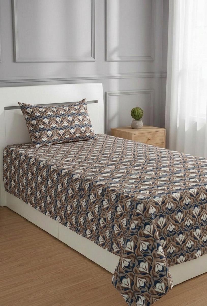 100% Pure Cotton Luxury Single Bedsheet – Soft, Breathable & Premium Quality