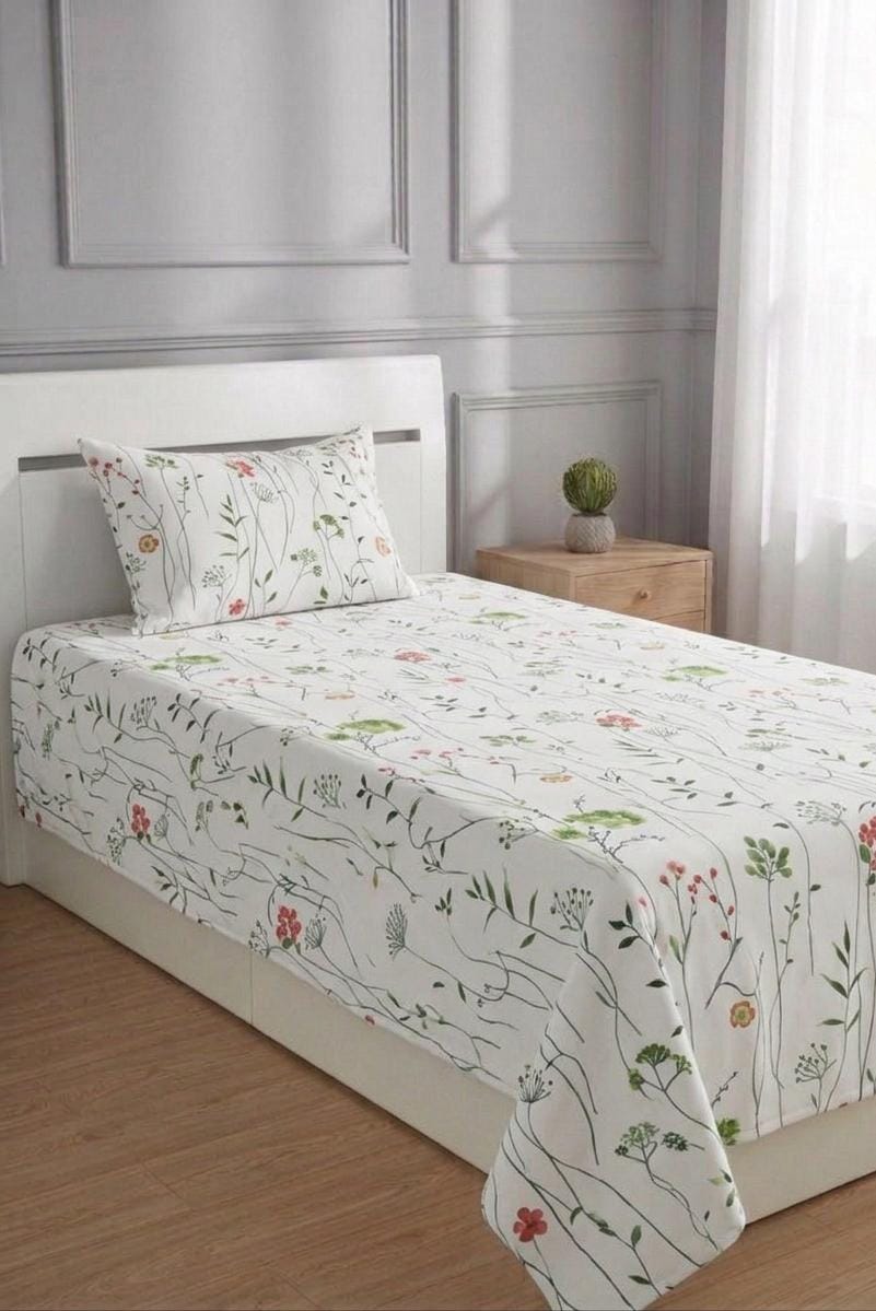 100% Pure Cotton Luxury Single Bedsheet – Soft, Breathable & Premium Quality