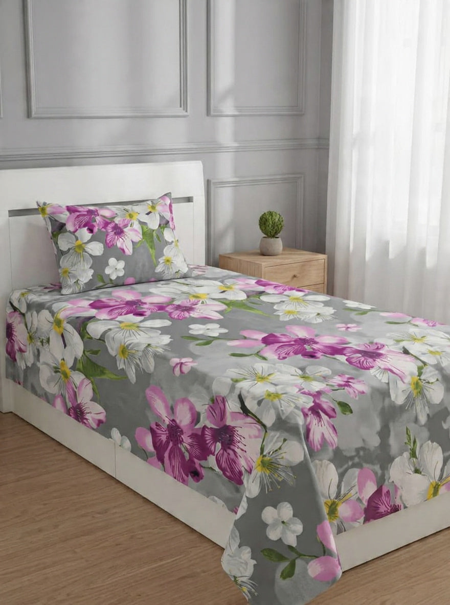 100% Pure Cotton Luxury Single Bedsheet – Soft, Breathable & Premium Quality