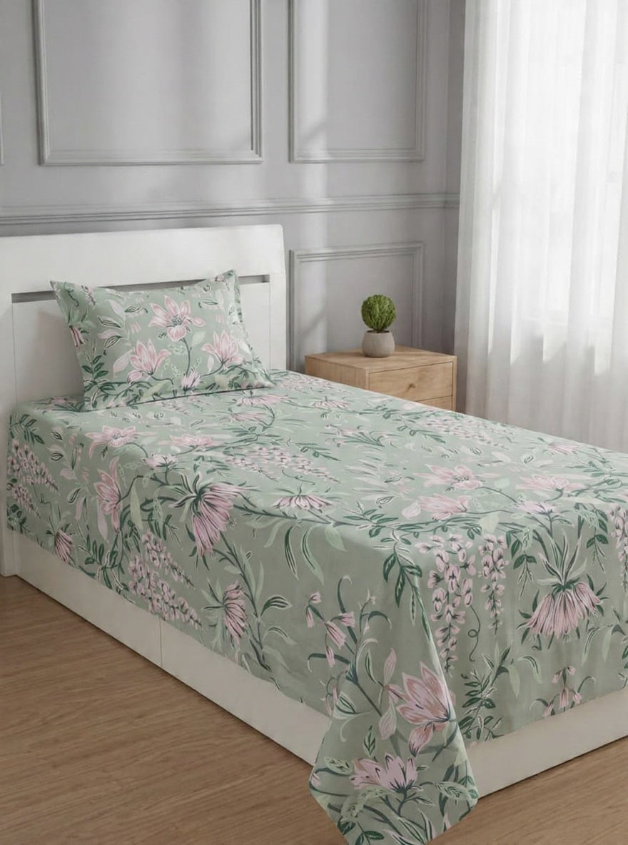 100% Pure Cotton Luxury Single Bedsheet – Soft, Breathable & Premium Quality