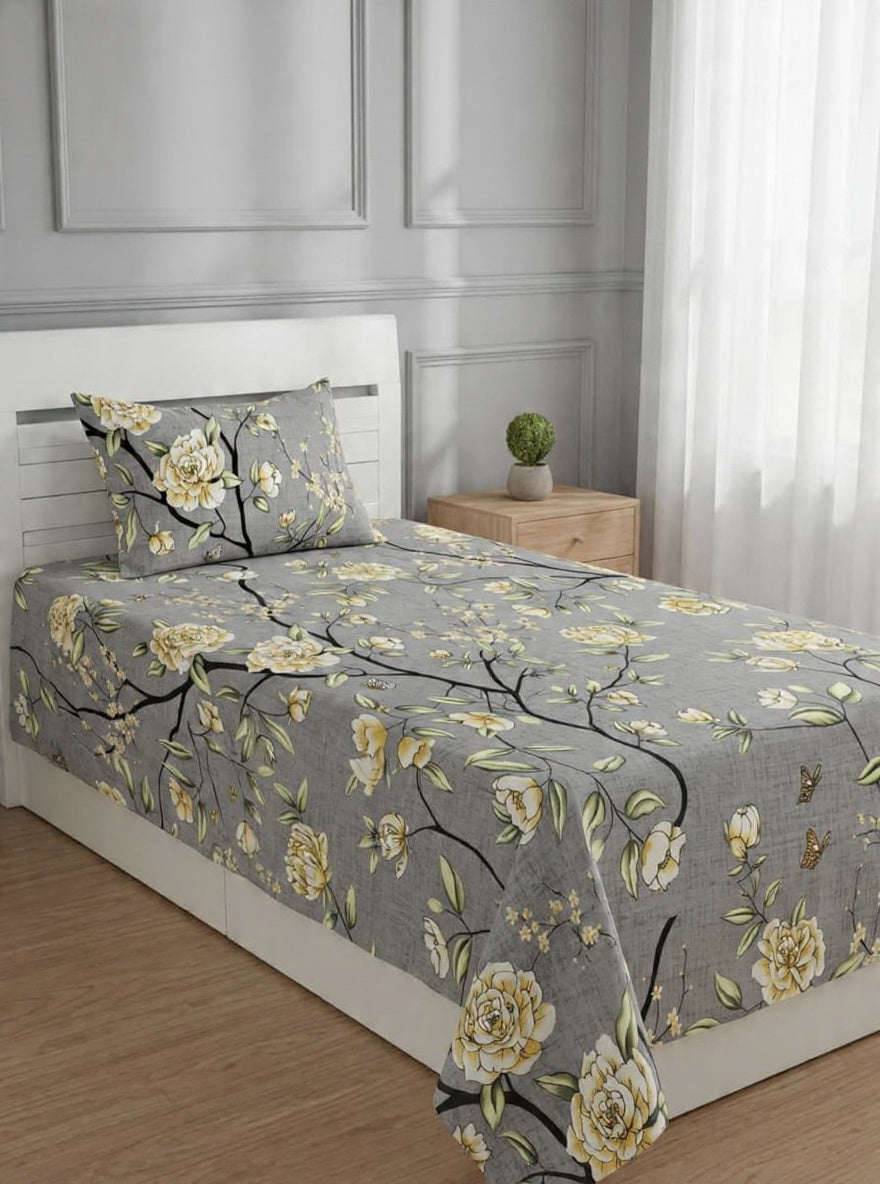 100% Pure Cotton Luxury Single Bedsheet – Soft, Breathable & Premium Quality