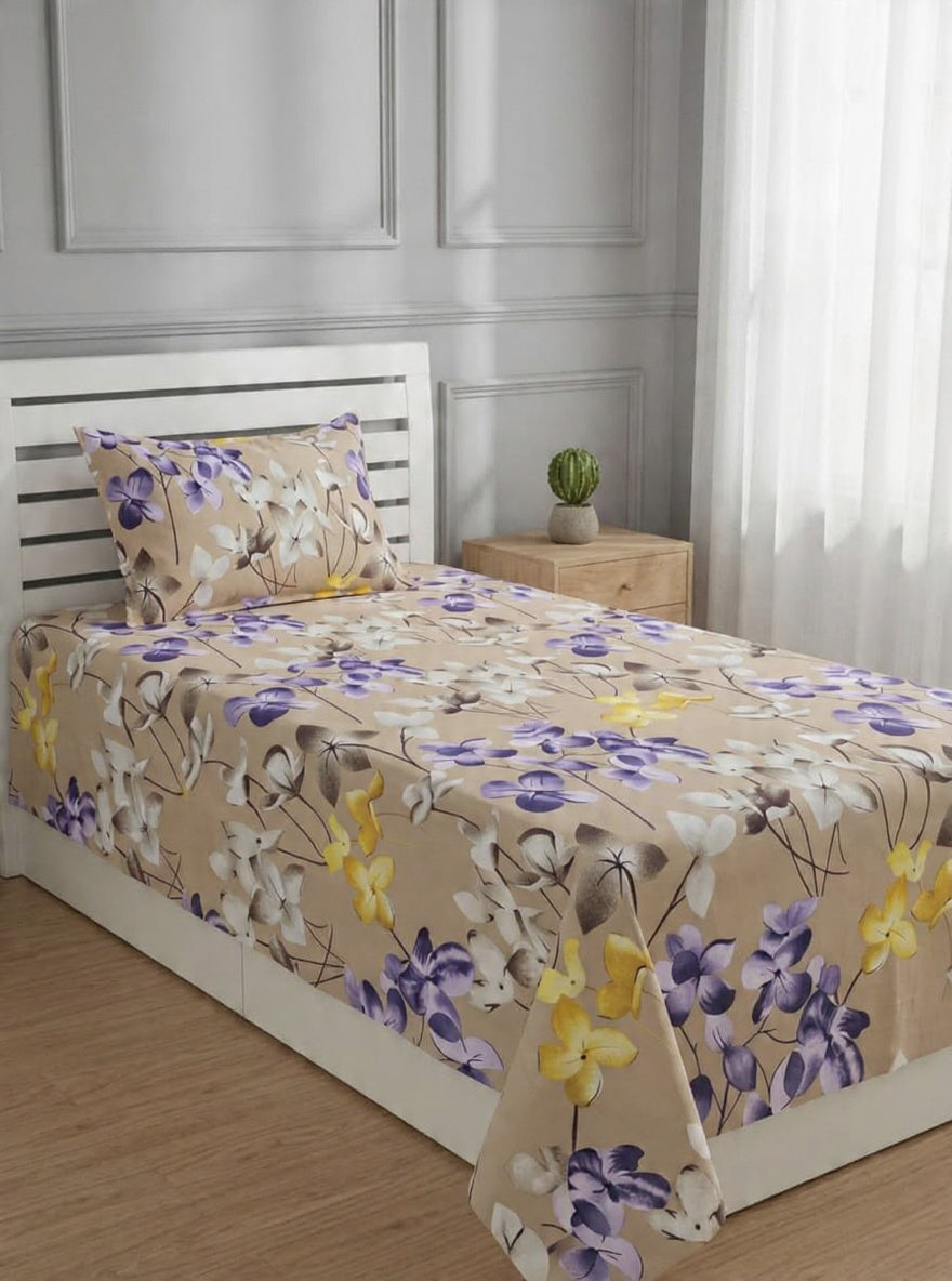 100% Pure Cotton Luxury Single Bedsheet – Soft, Breathable & Premium Quality